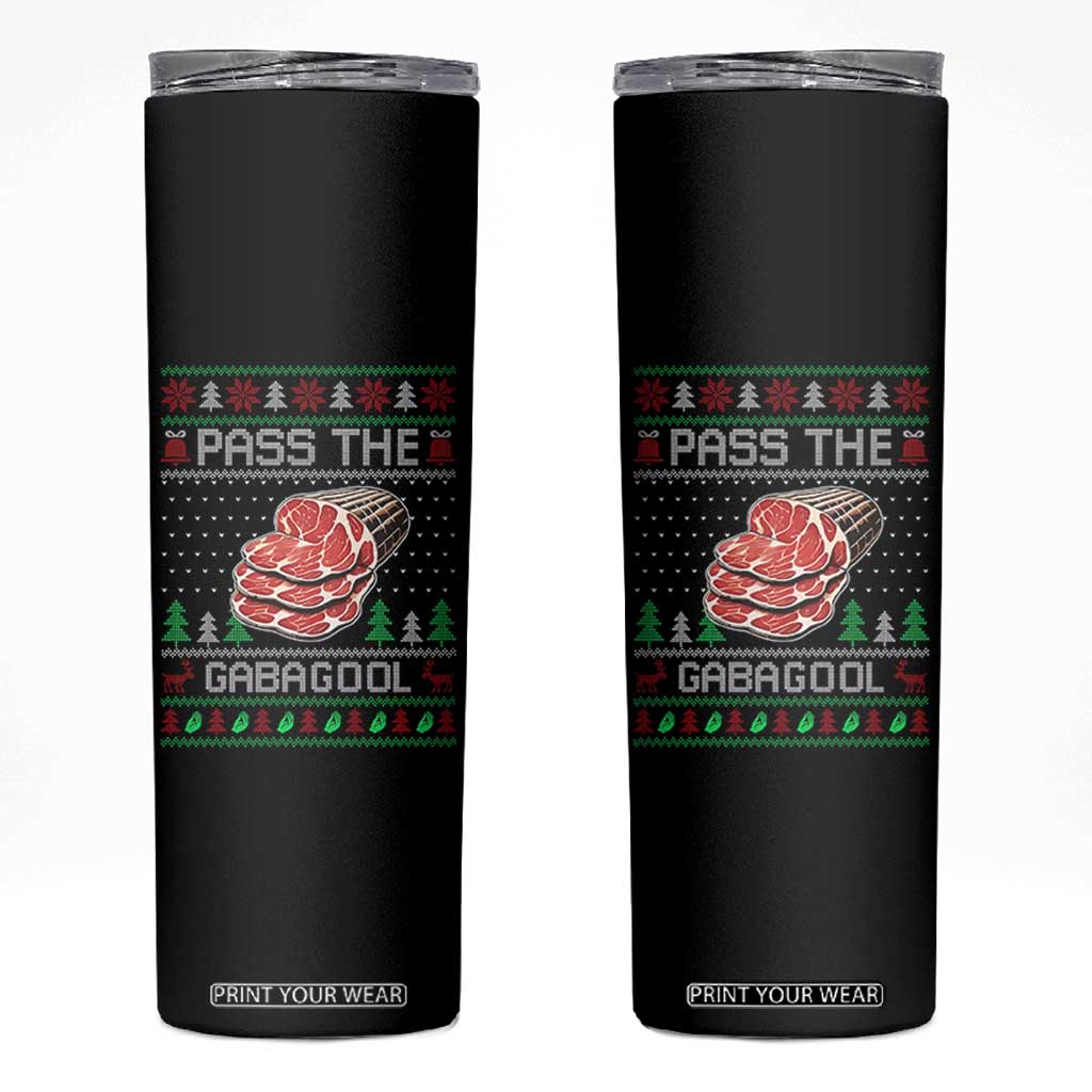 Funny Pass The Gabagool Christmas Skinny Tumbler Italian Food TS11 Black Print Your Wear