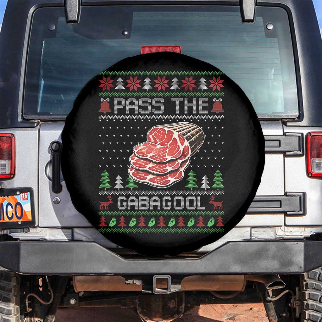 Funny Pass The Gabagool Christmas Spare Tire Cover Italian Food TS11 No hole Black Print Your Wear