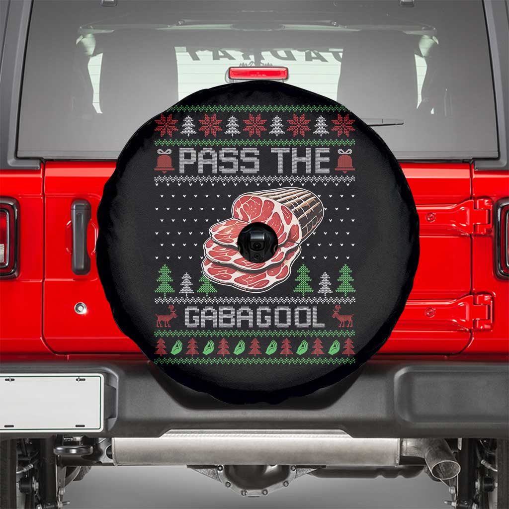 Funny Pass The Gabagool Christmas Spare Tire Cover Italian Food TS11 Black Print Your Wear