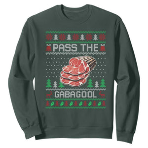Funny Pass The Gabagool Christmas Sweatshirt Italian Food TS11 Dark Forest Green Print Your Wear
