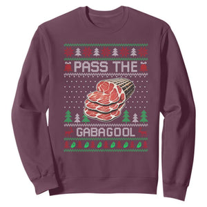 Funny Pass The Gabagool Christmas Sweatshirt Italian Food TS11 Maroon Print Your Wear