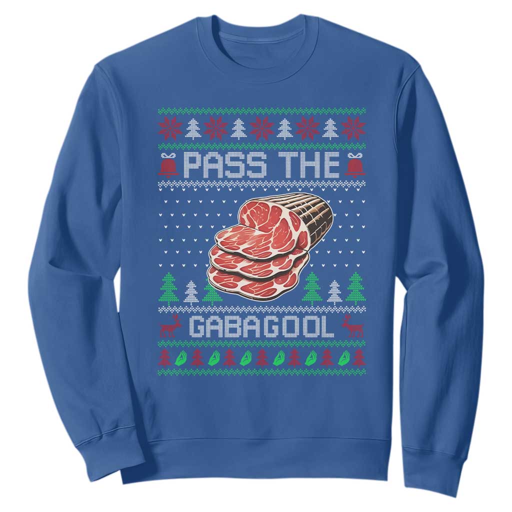 Funny Pass The Gabagool Christmas Sweatshirt Italian Food TS11 Royal Blue Print Your Wear