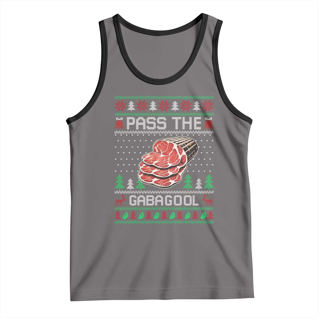 Funny Pass The Gabagool Christmas Tank Top Italian Food TS11 Deep Heather Black Print Your Wear