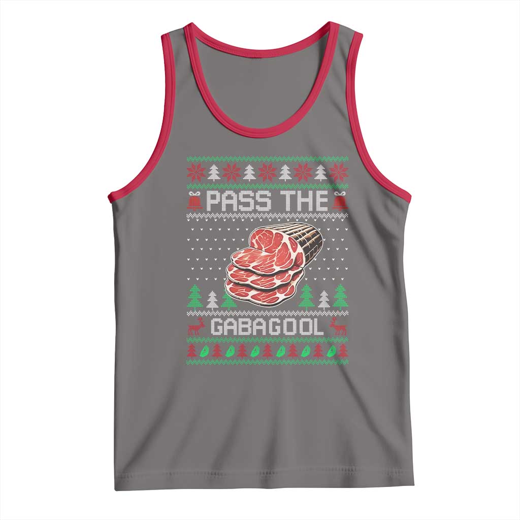 Funny Pass The Gabagool Christmas Tank Top Italian Food TS11 Deep Heather Red Print Your Wear