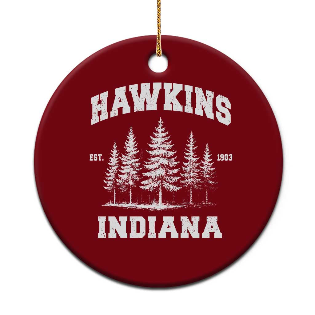 Funny Hawkins Sci Fi Lover Ceramic Ornament Indiana Strangers Pine Tree TS11 1pc Red Print Your Wear