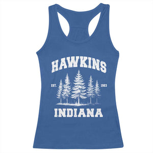 Funny Hawkins Sci Fi Lover Racerback Tank Top Indiana Strangers Pine Tree TS11 Royal Blue Print Your Wear