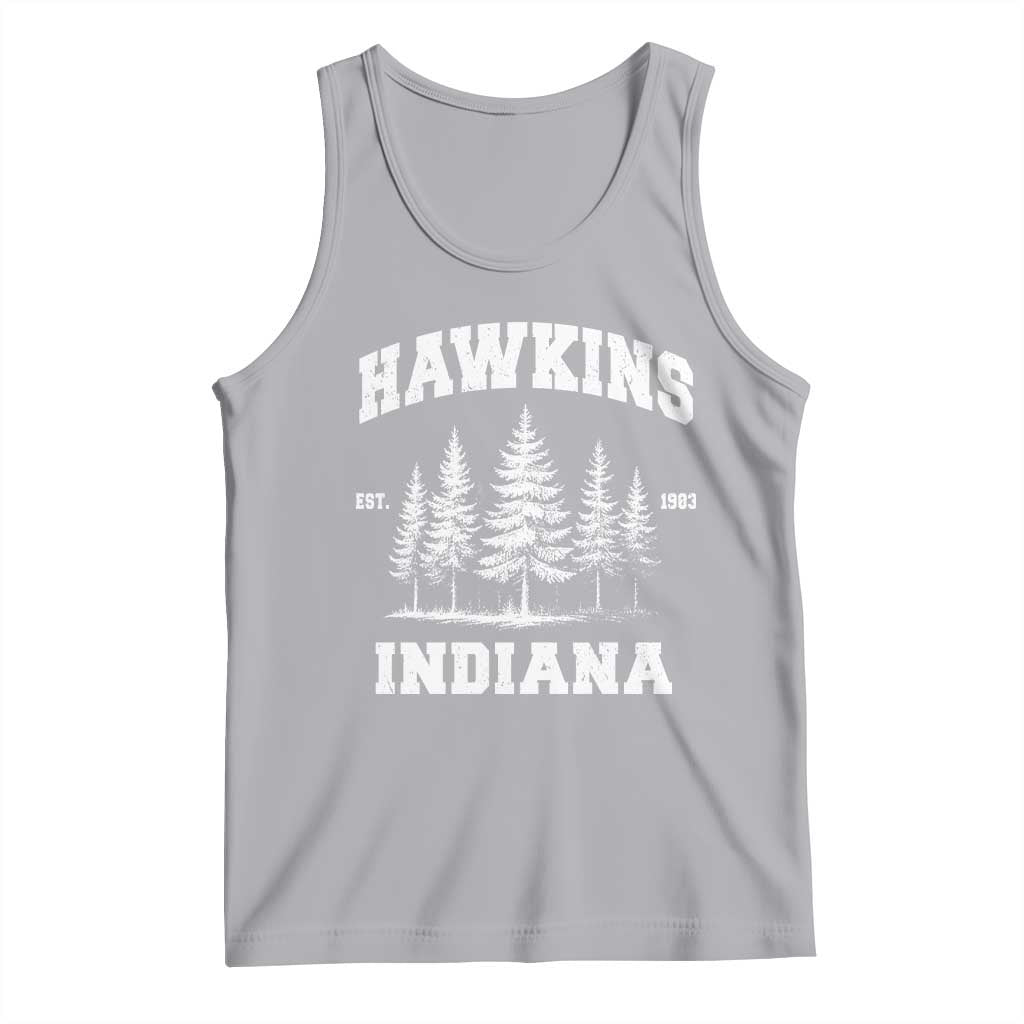 Funny Hawkins Sci Fi Lover Tank Top Indiana Strangers Pine Tree TS11 Athletic Heather Print Your Wear