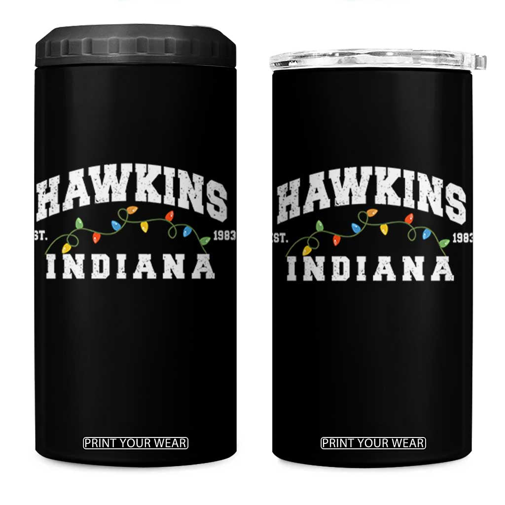 Funny Stranger Christmas 4 in 1 Can Cooler Tumbler Hawkins Xmas Lights TS11 One Size: 16 oz Black Print Your Wear