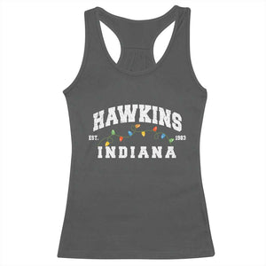 Funny Stranger Christmas Racerback Tank Top Hawkins Xmas Lights TS11 Dark Heather Print Your Wear