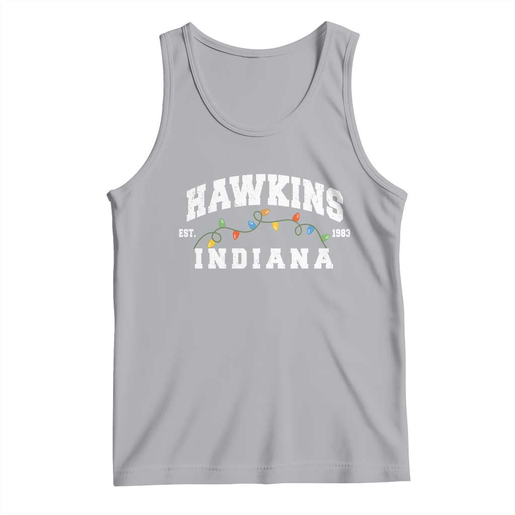 Funny Stranger Christmas Tank Top Hawkins Xmas Lights TS11 Athletic Heather Print Your Wear
