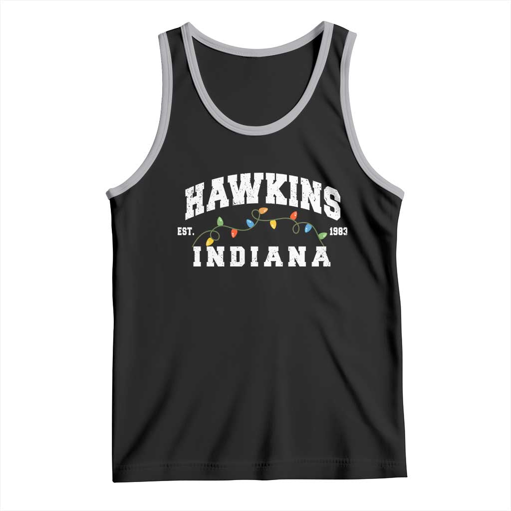 Funny Stranger Christmas Tank Top Hawkins Xmas Lights TS11 Black Athletic Heather Print Your Wear
