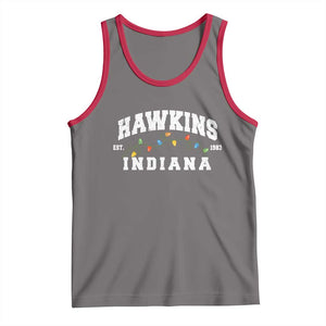 Funny Stranger Christmas Tank Top Hawkins Xmas Lights TS11 Deep Heather Red Print Your Wear