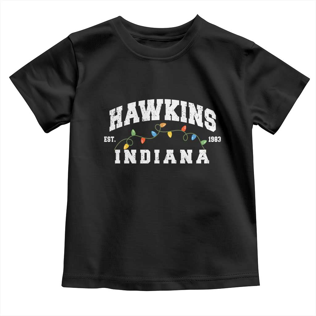Funny Stranger Christmas Toddler T Shirt Hawkins Xmas Lights TS11 Black Print Your Wear