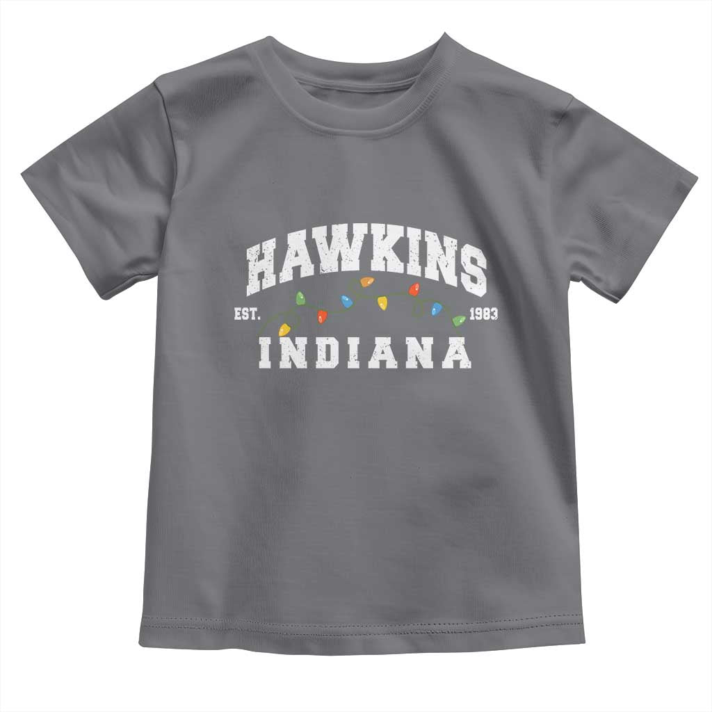 Funny Stranger Christmas Toddler T Shirt Hawkins Xmas Lights TS11 Charcoal Print Your Wear