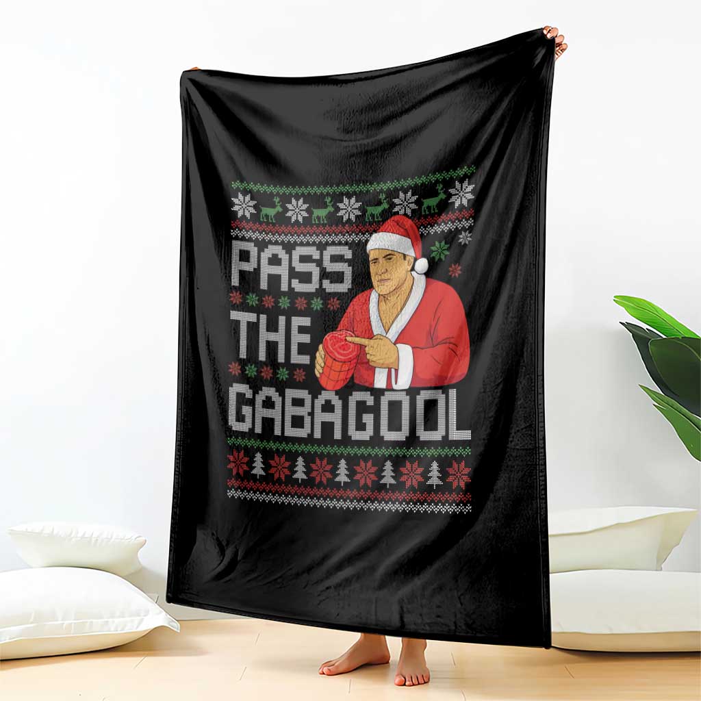 Funny Pass The Gabagool Christmas Throw Blanket Italian Food Xmas Mafia Gangster Movie TS11 Print Your Wear