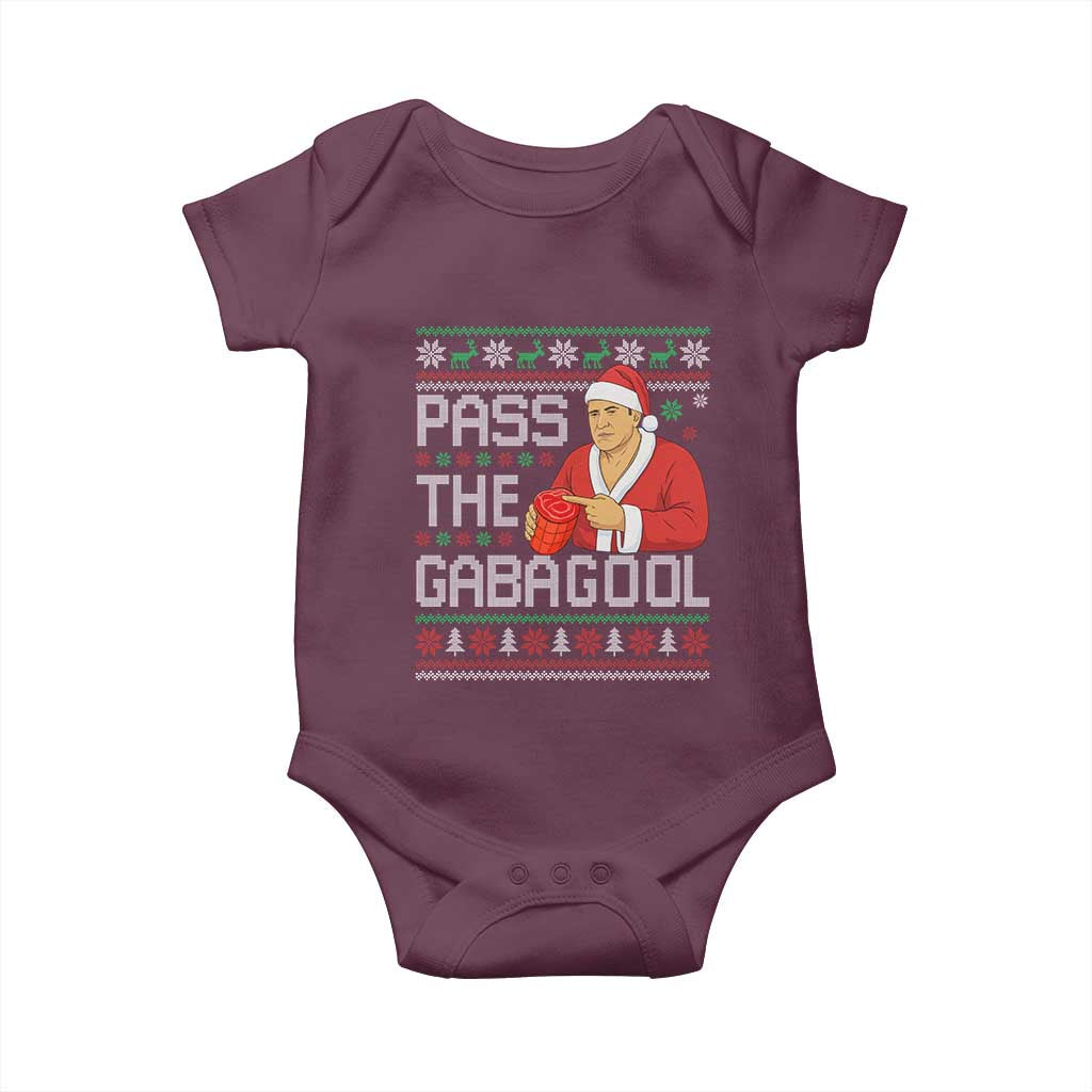 Funny Pass The Gabagool Christmas Baby Onesie Italian Food Xmas Mafia Gangster Movie TS11 Maroon Print Your Wear