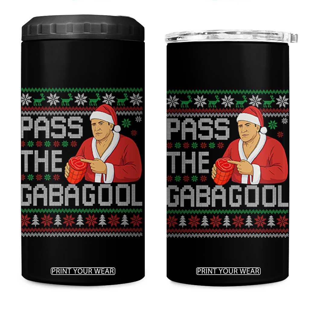 Funny Pass The Gabagool Christmas 4 in 1 Can Cooler Tumbler Italian Food Xmas Mafia Gangster Movie TS11 One Size: 16 oz Black Print Your Wear
