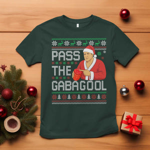 Funny Pass The Gabagool Christmas T Shirt Italian Food Xmas Mafia Gangster Movie TS11 Dark Forest Green Print Your Wear