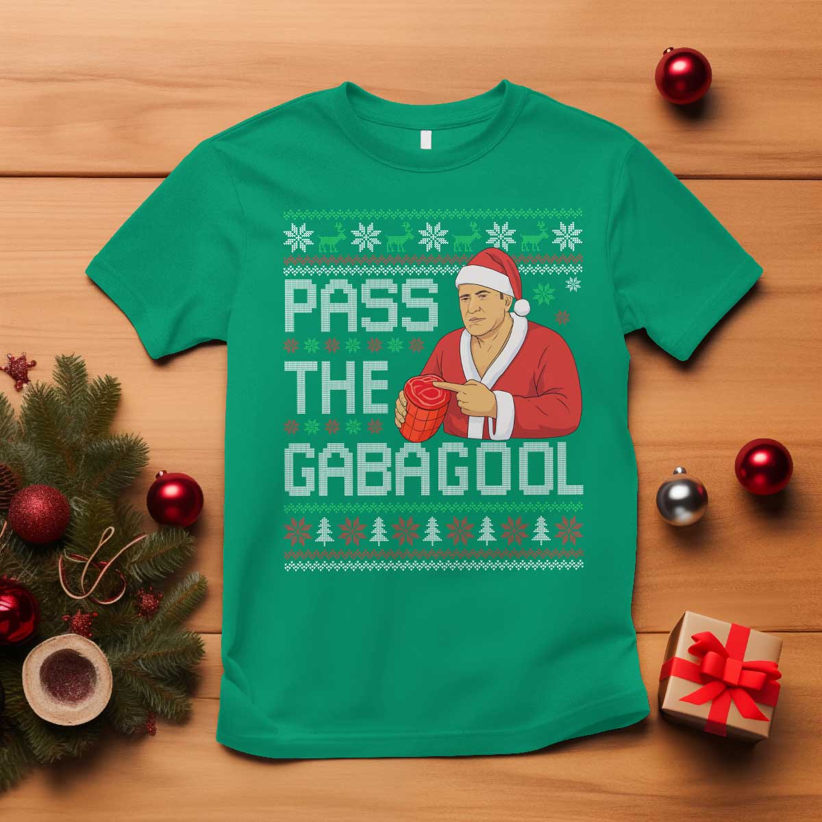 Funny Pass The Gabagool Christmas T Shirt Italian Food Xmas Mafia Gangster Movie TS11 Irish Green Print Your Wear