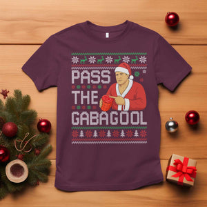Funny Pass The Gabagool Christmas T Shirt Italian Food Xmas Mafia Gangster Movie TS11 Maroon Print Your Wear