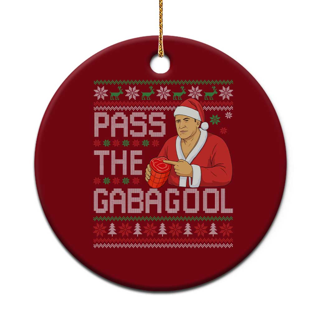 Funny Pass The Gabagool Christmas Ceramic Ornament Italian Food Xmas Mafia Gangster Movie TS11 1pc Red Print Your Wear