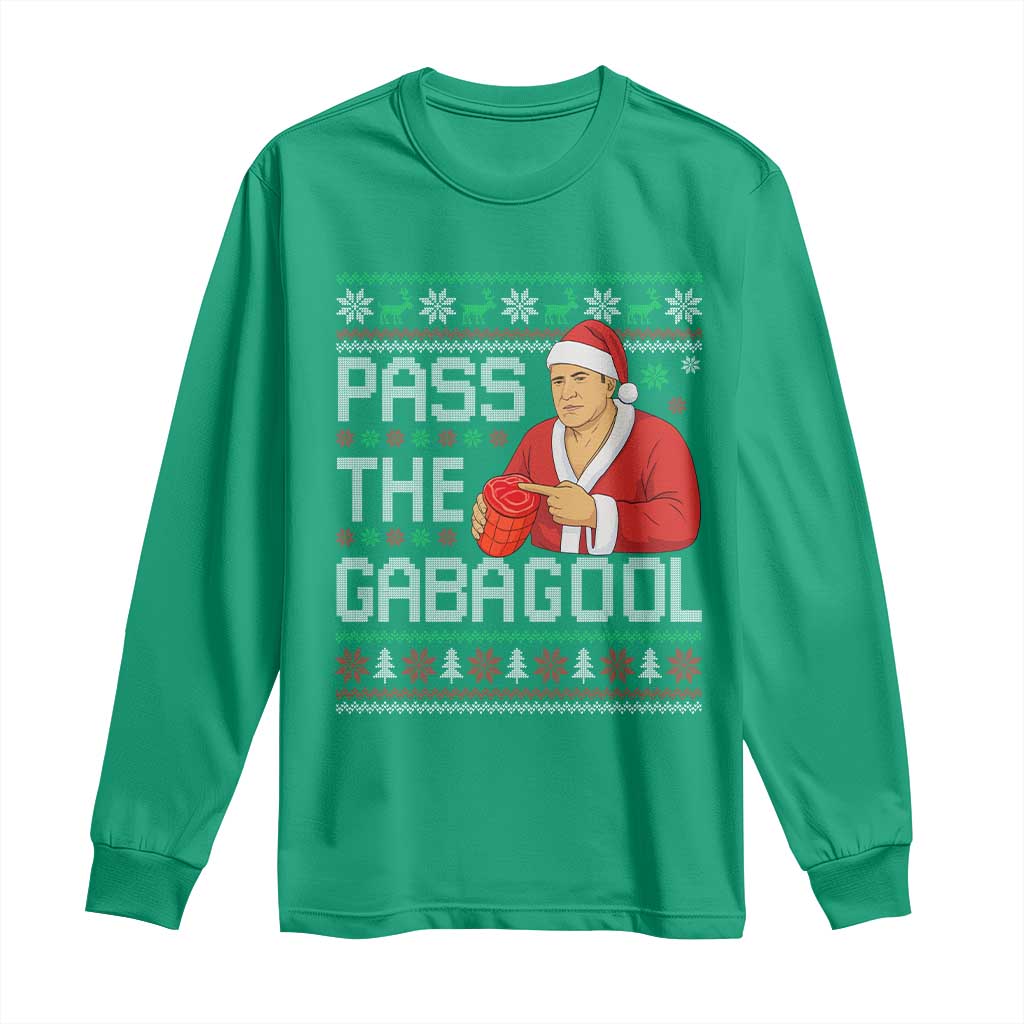 Funny Pass The Gabagool Christmas Long Sleeve Shirt Italian Food Xmas Mafia Gangster Movie TS11 Irish Green Print Your Wear