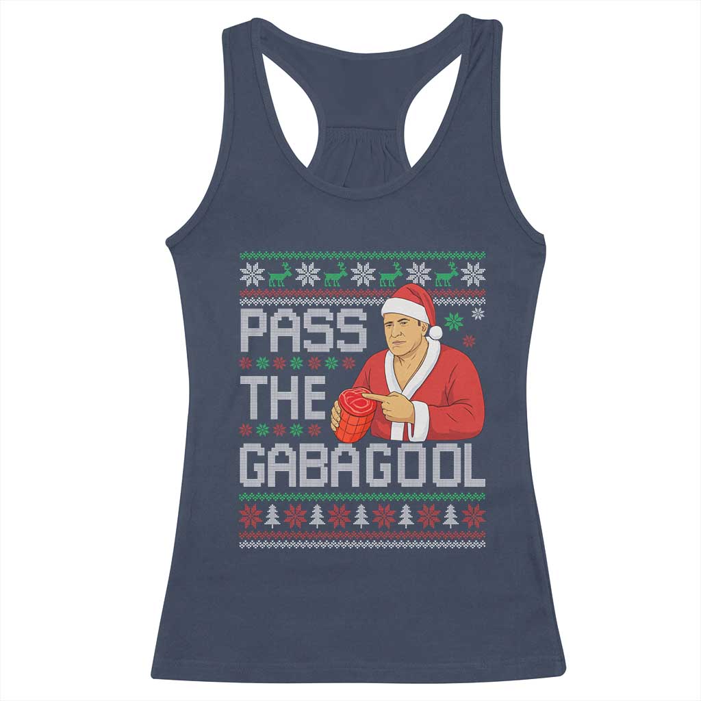 Funny Pass The Gabagool Christmas Racerback Tank Top Italian Food Xmas Mafia Gangster Movie TS11 Navy Print Your Wear