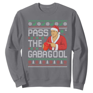 Funny Pass The Gabagool Christmas Sweatshirt Italian Food Xmas Mafia Gangster Movie TS11 Charcoal Print Your Wear