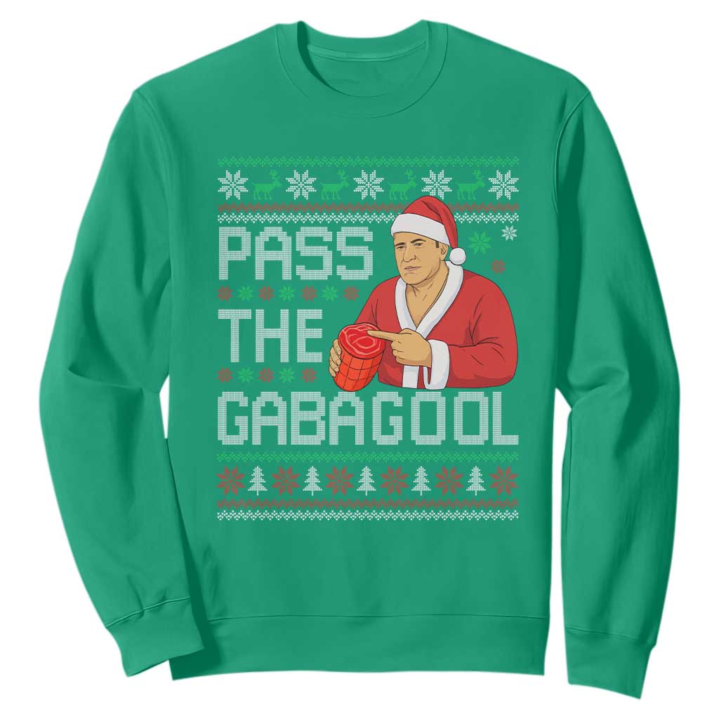 Funny Pass The Gabagool Christmas Sweatshirt Italian Food Xmas Mafia Gangster Movie TS11 Irish Green Print Your Wear
