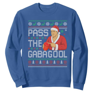 Funny Pass The Gabagool Christmas Sweatshirt Italian Food Xmas Mafia Gangster Movie TS11 Royal Blue Print Your Wear