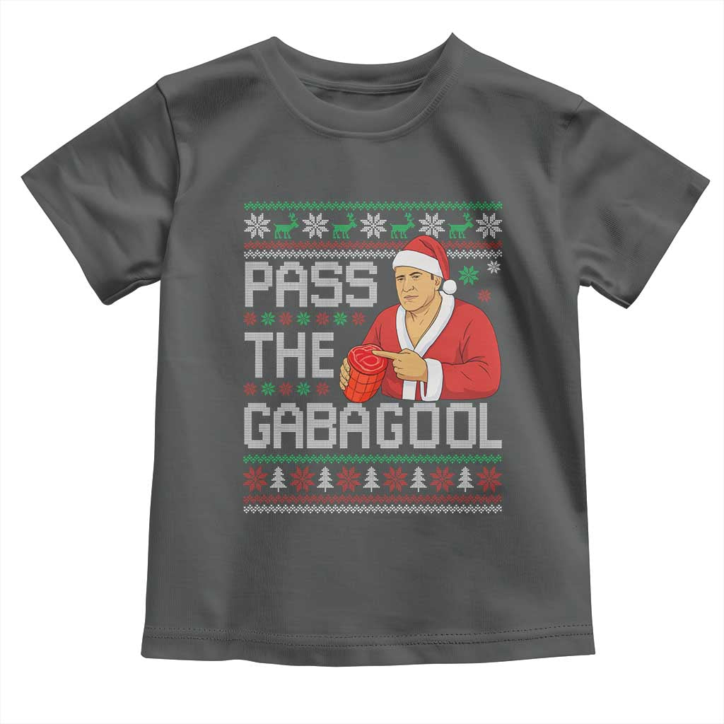 Funny Pass The Gabagool Christmas Toddler T Shirt Italian Food Xmas Mafia Gangster Movie TS11 Dark Heather Print Your Wear