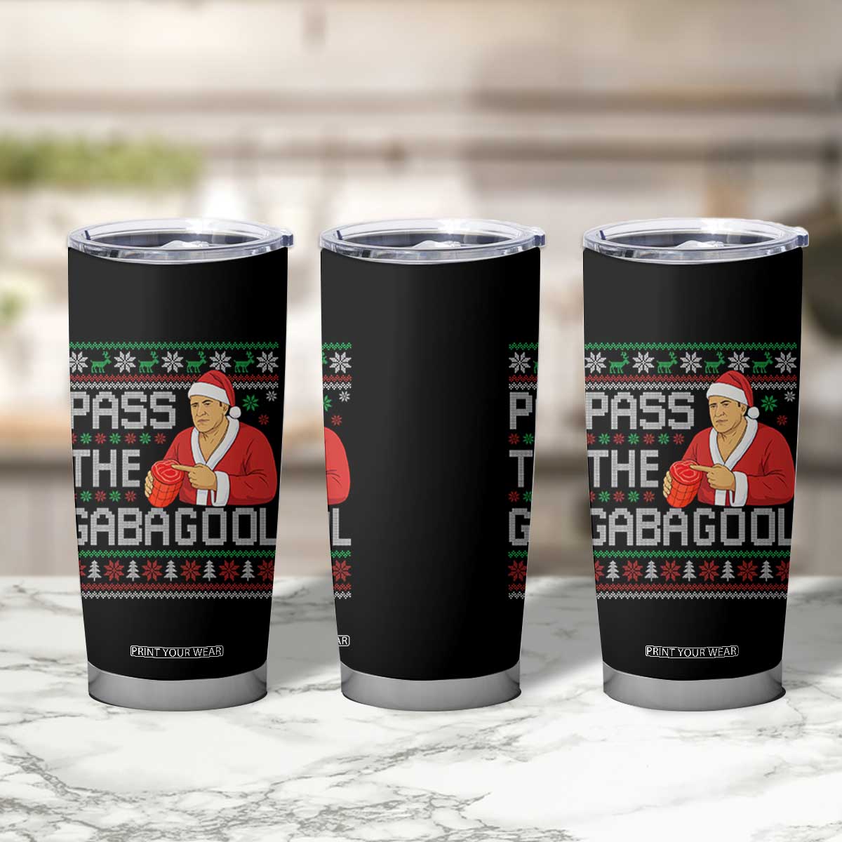 Funny Pass The Gabagool Christmas Tumbler Cup Italian Food Xmas Mafia Gangster Movie TS11 Print Your Wear
