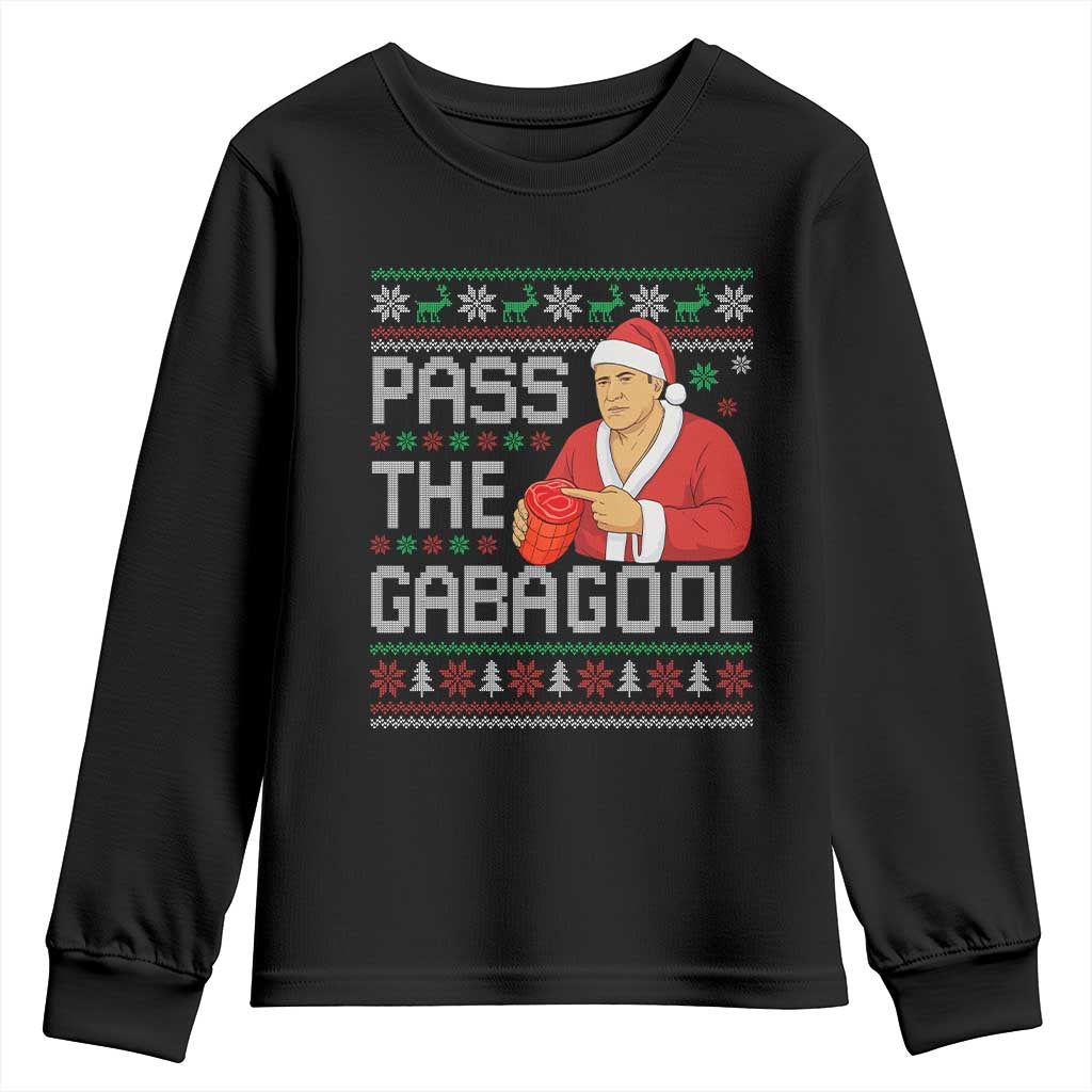 Funny Pass The Gabagool Christmas Youth Sweatshirt Italian Food Xmas Mafia Gangster Movie TS11 Black Print Your Wear
