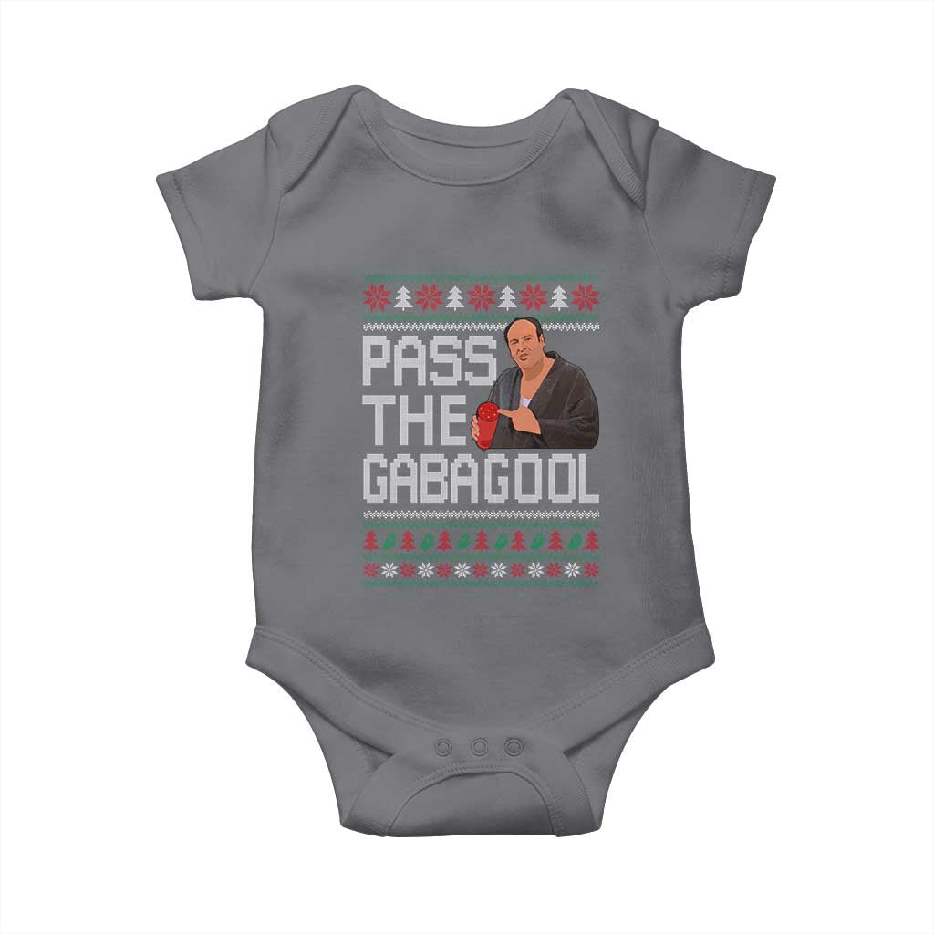 Funny Pass The Gabagool Christmas Baby Onesie Italian Food Xmas Mafia Movie TS11 Charcoal Print Your Wear