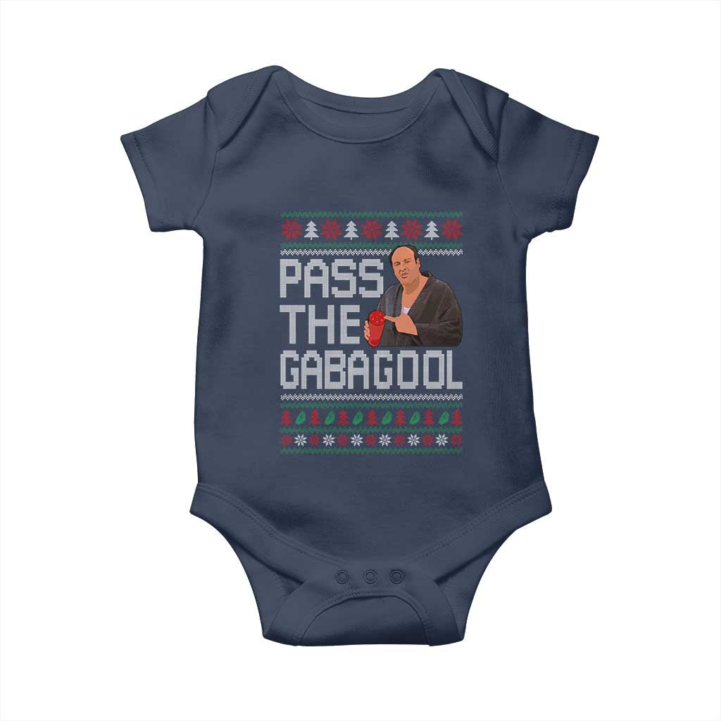 Funny Pass The Gabagool Christmas Baby Onesie Italian Food Xmas Mafia Movie TS11 Navy Print Your Wear