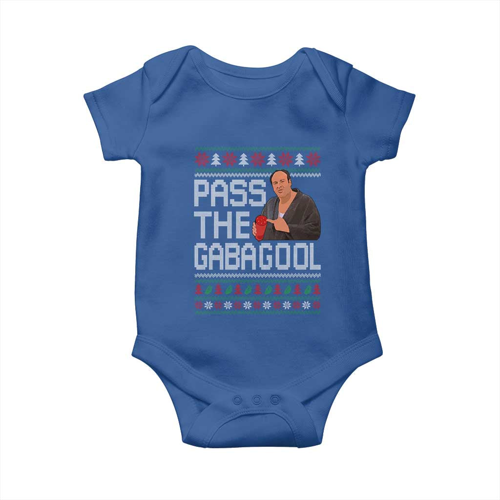 Funny Pass The Gabagool Christmas Baby Onesie Italian Food Xmas Mafia Movie TS11 Royal Blue Print Your Wear