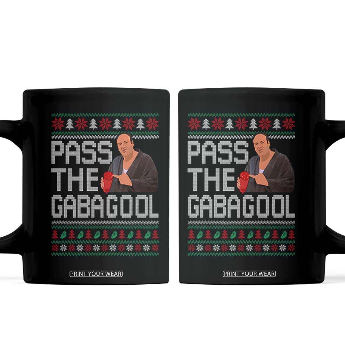 Funny Pass The Gabagool Christmas Coffee Mug Italian Food Xmas Mafia Movie TS11 Black Print Your Wear