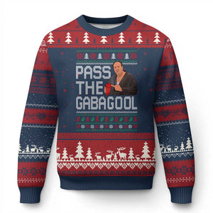 Funny Pass The Gabagool Xmas Ugly Christmas Sweater Italian Food Xmas Mafia Movie TS11 Navy Red Print Your Wear
