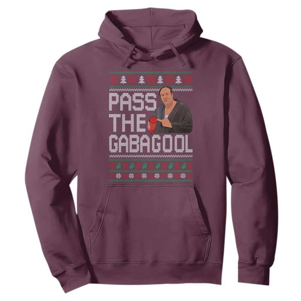 Funny Pass The Gabagool Christmas Hoodie Italian Food Xmas Mafia Movie TS11 Maroon Print Your Wear