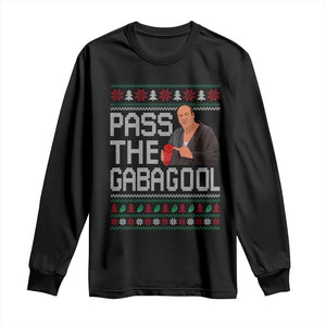 Funny Pass The Gabagool Christmas Long Sleeve Shirt Italian Food Xmas Mafia Movie TS11 Black Print Your Wear