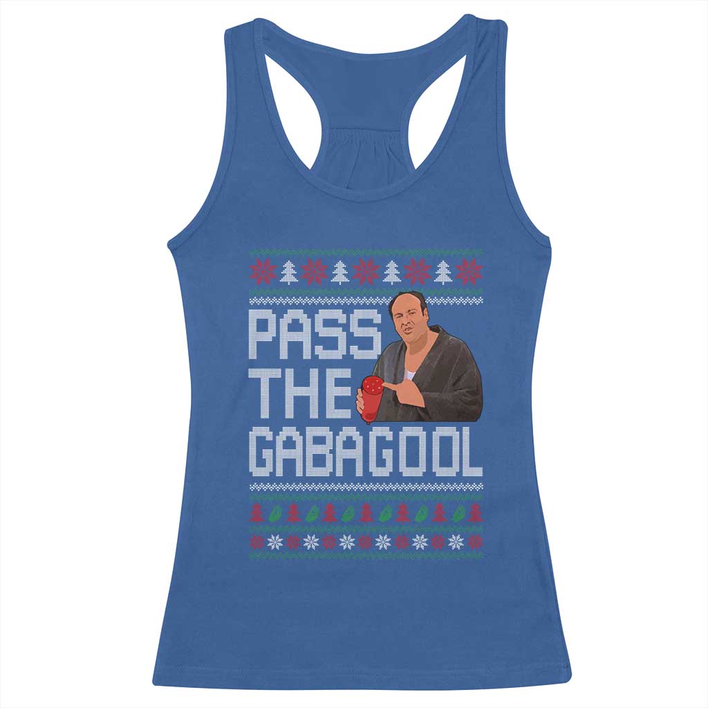 Funny Pass The Gabagool Christmas Racerback Tank Top Italian Food Xmas Mafia Movie TS11 Royal Blue Print Your Wear
