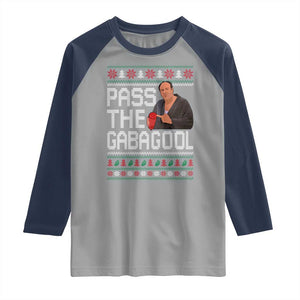 Funny Pass The Gabagool Christmas Raglan Shirt Italian Food Xmas Mafia Movie TS11 Sport Gray Navy Print Your Wear