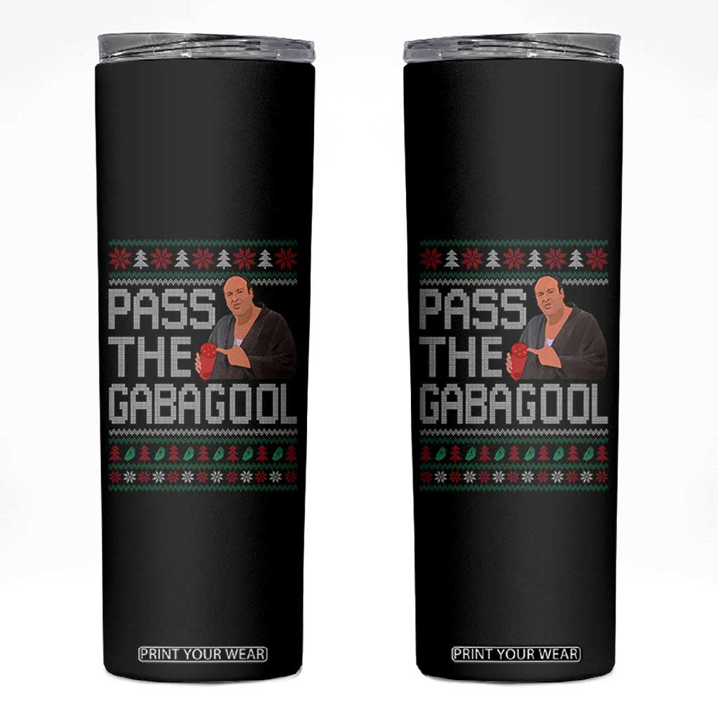 Funny Pass The Gabagool Christmas Skinny Tumbler Italian Food Xmas Mafia Movie TS11 Black Print Your Wear
