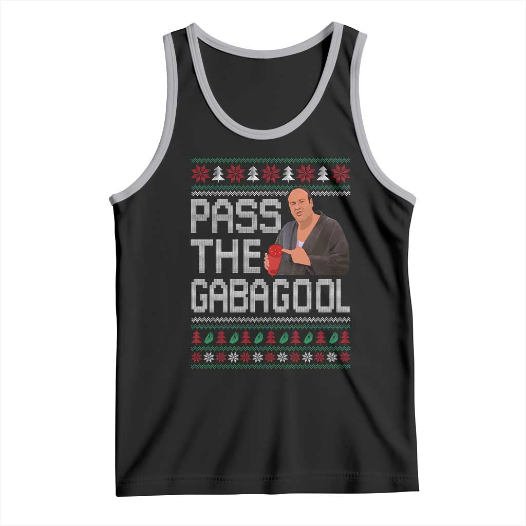 Funny Pass The Gabagool Christmas Tank Top Italian Food Xmas Mafia Movie TS11 Black Athletic Heather Print Your Wear