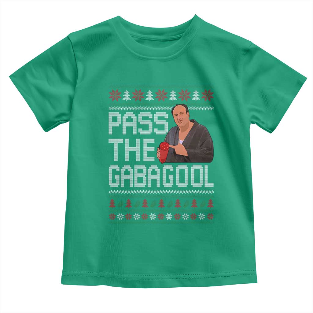 Funny Pass The Gabagool Christmas Toddler T Shirt Italian Food Xmas Mafia Movie TS11 Irish Green Print Your Wear