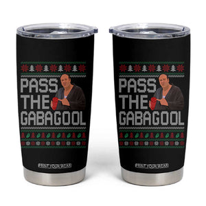 Funny Pass The Gabagool Christmas Tumbler Cup Italian Food Xmas Mafia Movie TS11 Black Print Your Wear
