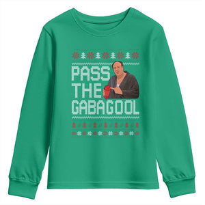 Funny Pass The Gabagool Christmas Youth Sweatshirt Italian Food Xmas Mafia Movie TS11 Irish Green Print Your Wear