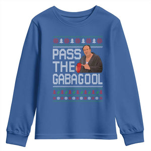 Funny Pass The Gabagool Christmas Youth Sweatshirt Italian Food Xmas Mafia Movie TS11 Royal Blue Print Your Wear