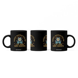 Funny Easily Distracted By Cats And Side Quests Coffee Mug RPG Tabletop Gamer TS11 Print Your Wear
