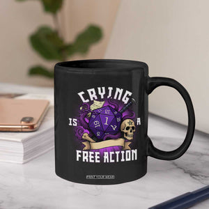Funny RPG Gamer Crying Is A Free Action Coffee Mug Vintage D20 Side Quests Tabletop TS11 Print Your Wear